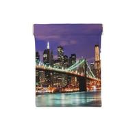 Coin Purse Wallet Coin Pouch New York Night Storage Bag Portable Squeeze Top Leather Money Purses Bag for Women Men Kids