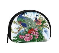 Coin Purse Wallet Coin Pouch Peacock Shell Storage Bag Zipper Money Purses Bag for Women Men Kids
