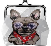Coin Purse Wallet French Bulldog Wearing Bandana Glasses Women Girl Leather Mini Wallet Change Pouch