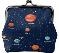 Coin Purse Wallet Solar System Orbits and Planets Women Girl Key Bags Kiss-Lock Clasp Closure Buckle Wallet Change Pouch