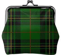 Coin Purse Wallet Tartan Plaid Scottish Green Checkered Women Girl Kiss-Lock Clasp Closure Buckle Wallet Change Pouch