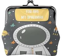 Coin Purse Wallet You are My Spaceman Galaxy UFO Women Girl Kiss-Lock Clasp Closure Buckle Wallet Change Pouch