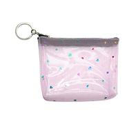 Coin Purse with Keychain Clear Coin Bag with Zipper Sequin Money Pouch Mini for Women Girls