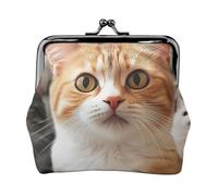 Coin Purse with Kiss Lock Mini Coin Pouch Funny Pet Cat Leather Wallets for Women Clutch Change Purse