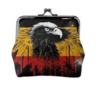 Coin Purse with Kiss Lock Mini Coin Pouch Germany Flag Eagle Leather Wallets for Women Clutch Change Purse