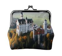 Coin Purse with Kiss Lock Mini Coin Pouch Germany Neuschwanstein Castle Leather Wallets for Women Clutch Change Purse