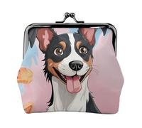 Coin Purse with Kiss Lock Mini Coin Pouch Rat Terrier Dog Leather Wallets for Women Clutch Change Purse