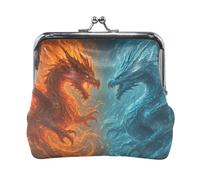 Coin Purses, Colorful Planets Moons Stars Coin Holder Case Organizer Purse with Clasp Pu Leather Change Purse for Women, Dragons Fire, One Size, Dragons Fire