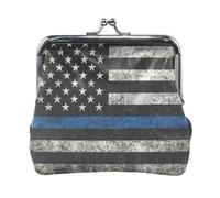 Coin Purses, Colorful Planets Moons Stars Coin Holder Case Organizer Purse with Clasp Pu Leather Change Purse for Women, Flag Blue Black, One Size, Flag Blue Black