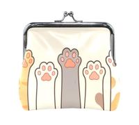 Coin Purses, Colorful Planets Moons Stars Coin Holder Case Organizer Purse with Clasp Pu Leather Change Purse for Women, Cute Cartoon Cat Paws, One Size, Cute Cartoon Cat Paws