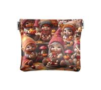 Coin Purses Cute Autumn Gnomes Portable PU Leather Coin Purse Travel Storage for Cosmetics, Headphones, Jewelry Size 4.3" X 3.7", Cute Autumn Gnomes, One Size, Cute Autumn Gnomes