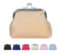 Coin Purses for Women Kiss Lock Coin Purse Women Small Clasp Coin Purse Gold Glitter Sequins Kiss Lock Wallet Metal Frame Kiss Lock Change Pouch Small Purses for Women Aubrey Purse Keys