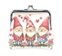 Coin Purses, Heart Sweets Red Mini Change Purse Coin Pouch for Women, 4.5" X 4.1", Cute Gnomes Valentine's Day, One Size, Cute Gnomes Valentine's Day