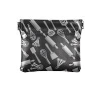 Coin Purses Kitchen Tools Black Portable PU Leather Coin Purse Small Coin Purse for Credit Card, Keys, Lipstick Size 4.3" X 3.7", Kitchen Tools Black, One Size, Kitchen Tools Black