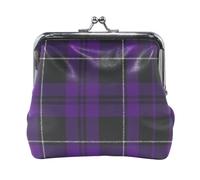 Coin Purses, Pastel Hearts Stars No Zipper Coin Pouch Change Purse for Coins, 4.5" X 4.1", Purple Black Plaid Tartan, One Size, Purple Black Plaid Tartan