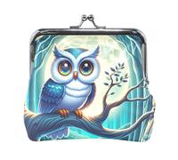 Coin Purses, Vintage Avocado Green Clasp Pouch Wallet Key Bags Portable Pouch Change Wallet Organizers, Mystic Owl Blue, One Size, Mystic Owl Blue