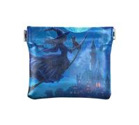 Coin Purses Vintage Cats Beige Soft PU Leather Mini Wallet Change Bag Small Coin Purse for Credit Card, Keys, Lipstick Size 4.3" X 3.7", Mystic Castle Blue, One Size, Mystic Castle Blue