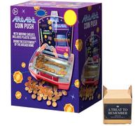 Coin Push Machine Toy for Kids - Colorful Battery Operated Arcade Game Machines with 150 Coins & Coin Launcher | Fun Pushing Game for Children | Perfect Christmas & Birthday Gift