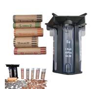 Coin Roll - Change Sorter Tube, Machine Counter, Bank Holder Separator, Soft Money Organization Solution For Home, Burea
