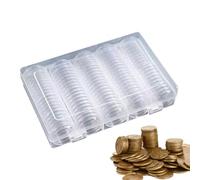 Coin Storage Box, 100 Piece Display Organizer with 4 Sizes, Round Coin Capsules with Gasket for Silver Dollar Protection, Collector Supplies for Hobby, Showcase, Display, 1 Set