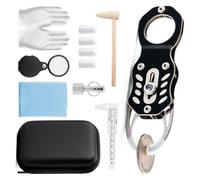 Coin Testing Tools with Resonance Review and Size Verification, Holder Stand with Caliper, Magnifier, Rubber Caps and EVA Storage Case Coin Tester Set Resonance Review Size Verification Inspection Eva