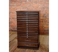 COIN TRAY COLLECTION CABINET MADE OF FURNITURE BOARD FOR 14 COIN TRAYS + 2 LARGE DRAWERS (Coin capsules capsule Coin tray trays Medal Capsules Medal trays Collection Coin Collector Collection Cabinet Coin Album)