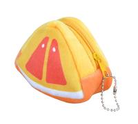 Coin Wallet Purse Triangle Fruit Shape Cute Portable Plush Mini Change Purse for Kids for Outdoor Shopping Soft Material Lightweight Compact Design Durable Zipper Closure