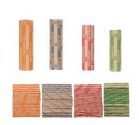 Coin Wrappers Assorted 110 PCS Flat Coin Rolls Wrappers for All Coins Including 30 Quarter Wrappers, 30 Penny Wrappers, 25 Dime Wrappers, 25 Nickle Wrappers.