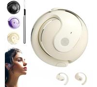 Coindcies AI Translation Wireless OWS Bluetooth5.4 Earphones, Gleegard Translator Earbuds Real Time, Hanging Ai-Powered Earphones, Portable Translating 146 Languages Headphones Earpiece(Beige)