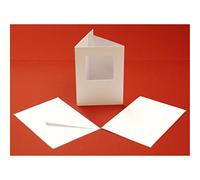Coingallery Craft UK A6 3 Fold Aperture Cards and Envelopes (White Square Plain)