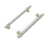 Coinkoly 10 Pack 7"(177mm) Gold and Brushed Nickel Cabinet Knobs Gold Knurled Knobs for Dresser Kitchen Drawer Pulls Hardware for Cupboard