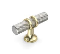 Coinkoly 10 Pack Gold and Brushed Nickel Knurled Cabinet Knobs Kitchen Black Knobs Drawer Pulls Hardware for Cupboard