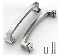 Coinkoly Cabinet Pulls 5 Hole Center（128mm） Brushed Satin Nickel Solid Alloy Kitchen Cabinet Handles Drawer pulls for Kitchen Bathroom Closet Dresser Cabinets 10 Pack CK0010