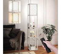 cointwo Modern Floor Lamp with Shelves & Remote Control | Stylish Tall Standing Light for Bedroom, Living Room, Office | Durable & Stable Design | 160cm, with Bulb Included