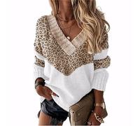 Coipe Striped Sweaters for Women V Neck Chunky Knit Pullover Casual Dressy 2025 Fall Winter Blouse Loose Jumper Top