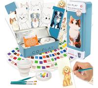 COIPLAY 648 Color Blocks Watercolor Craft Kit, 52 Bookmarks, 3 Brushes, Silicone Cup, Meow/Bark Coloring Books, All-in-One Art Supplies for All Ages, Birthday Gift, Creative Gift