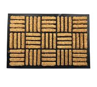 Coir Door Mat- Dirt Trapping Heavy Duty Fibres - Non-Slip Rubber Backing - Indoor / Outdoor - 60cm x 40cm x 15mm