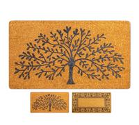 Coir Door Mat - Inside and Outside Welcome Mat, Indoor and Outdoor Front Doormat With Non-Slip PVC Backing, Heavy Duty Entrance Mat, 40x70 (Tree of Life)