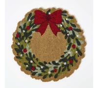 Coir Doormat Christmas Wreath, 50 x 50 cm