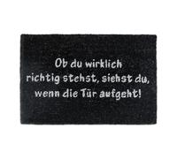Relaxdays Natural Coconut Fibre Coir Doormat MEINE SPRUCH Funny German Welcome Mat w/ Anti-Slip Rubber PVC Underside, Black