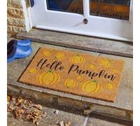 Coir Hello Pumpkin Doormat Autumn Door Mat Outdoor 40x60cm Marco Paul Beige 60 x 80cm