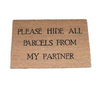 Coir Novelty Door Mat Outdoor Indoor Mat Front Door Entrance Doormat Heavy Duty Nonslip Floor Dirt Trapper House Warming Gifts - Please Hide All Parcels from Partner