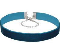 COIRIS 1.6cm 20pcs Peacock Blue Velvet Chokers Vintage Necklace for Women with Extension (XL-1002-4)