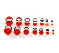 Coiris 14PCS Glass Ear Gauges Stretching Kit 2MM-14MM Short Taper Expander Glass Stretching Plugs for Ears Crazy Domed Body Piercing Jewelry Set, 2MM-14MM（7Pairs）, Glass, no gemstone