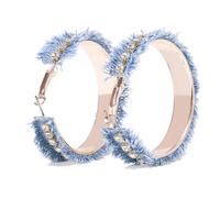 Coiris Bohemian Statement Dangle Earrings for Women Denim Leather Shells Pearl Polygonal Leaf Circle Drop Earrings for Women, Leather, No Gemstone