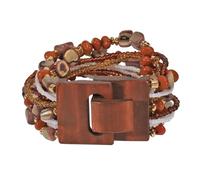 Coiris Boho Bangle Bracelets for Women Wooden Beaded Bracelets Chunky Bohemian Beach Bracelets Jewelry for Women, 2.7, no gemstone