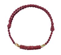 Coiris Buddhist Red String Bracelets for Women Men, Handmade Tibetan Knots Lucky Protection Amulet, Spiritual Cinnabar Beads Wristband for Good Fortune, Adjustable Yoga Prayer Jewelry Gift, 2.7