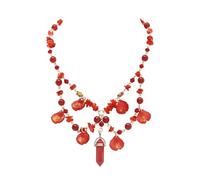Coiris Fairy Leaf Necklace for Women Woodland Ren Faire Necklace Beaded Crystal Necklaces Renaissance Fantasy Jewelry Renaissance Accessories for Women, Rhinestone, Rhinestone