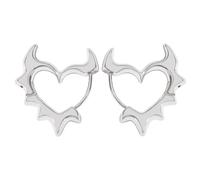 Coiris Heart Hoop Spike Earrings for Women Man Gothic Punk Unique Fun Sterling Silver Hypoallergenic Earrings Jewelry Gift for Women Man, No Size, Stainless Steel, No Gemstone