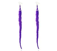 Coiris Magic Worm String Earrings for Women Long Twisty Fluffy Worm Interesting Funny Earrings Jewelry for Women, Stainless Steel, No Gemstone